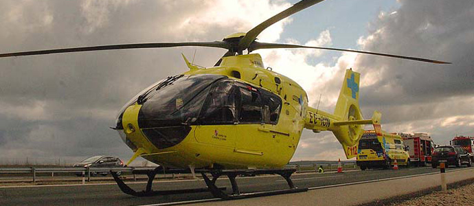 Un motorista resulta herido en un accidente a las afueras de Aguilar de Campoo