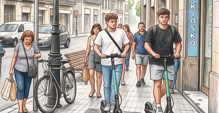 Las aceras: un espacio para caminar, no para sortear obst�culos