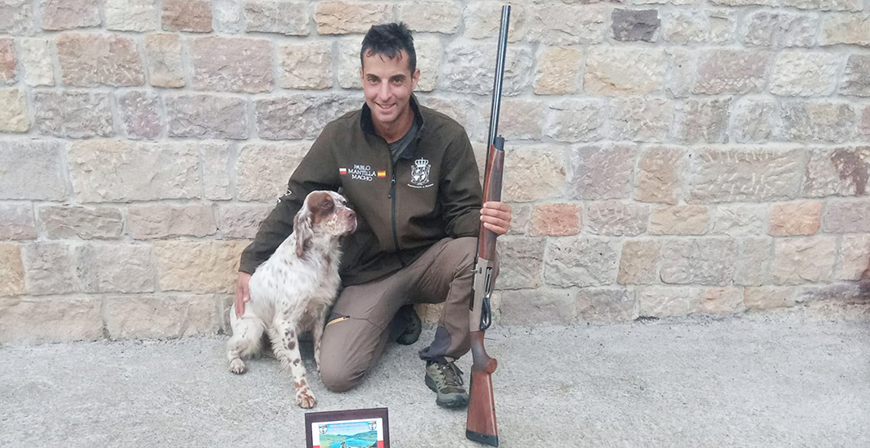 Pablo Mantilla, campen de Cantabria de caza menor con perro