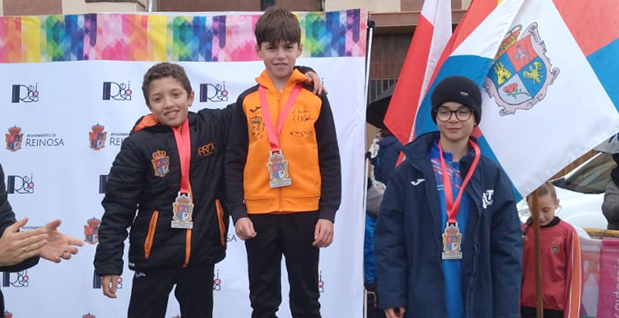 Pablo Vegas y Farid Naghamouchi, primero y segundo en Sub 12 del II Cross Ciudad de Reinosa