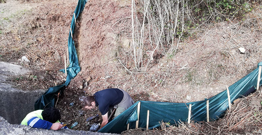 Un paso subterrneo para evitar el atropello de pequea fauna en Orzales