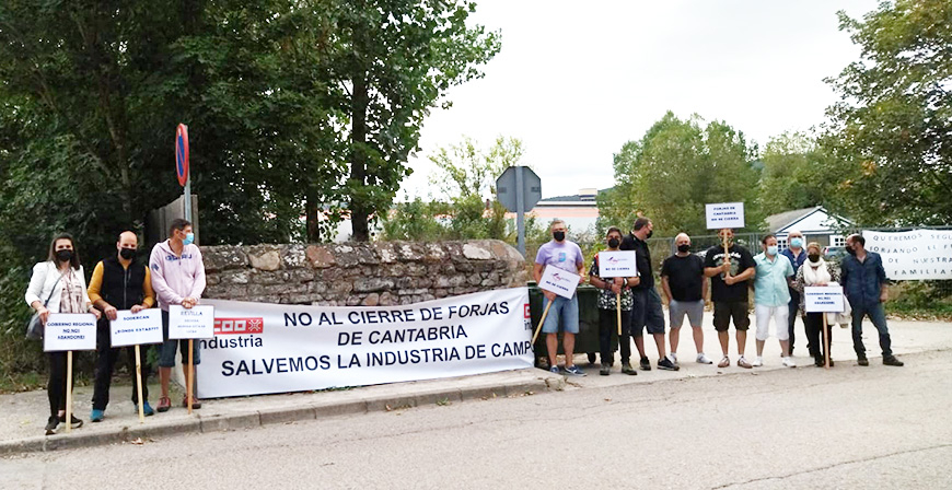 La plantilla de Forjas de Cantabria trasladar este viernes su concentracin de protesta a la sede del Gobierno de Cantabria 