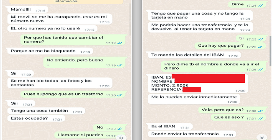 Polica Nacional alerta de una nueva estafa a travs de WhatsApp en la que simulan ser un familiar en apuros