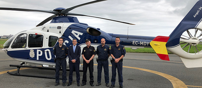 Polica Nacional refuerza la seguridad de Santander y Torrelavega con un helicptero 