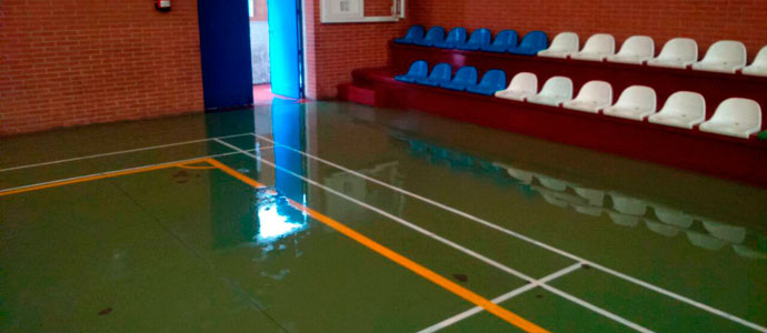 El polideportivo de Matamorosa sigue inundado