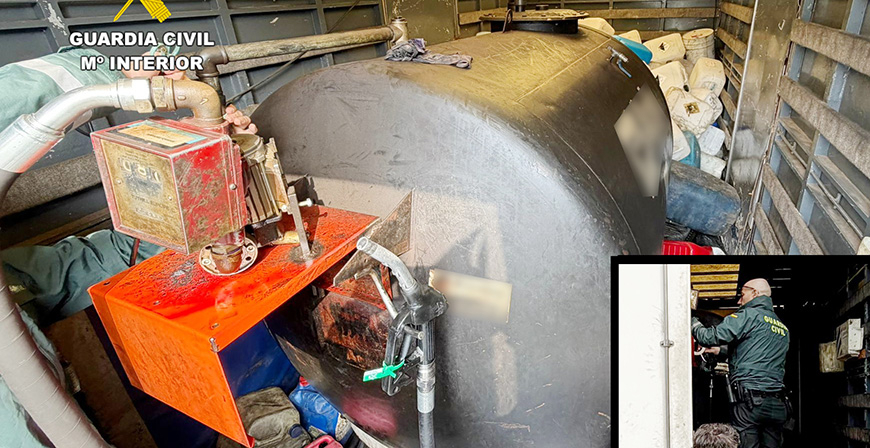 Precintado un dep�sito de gasoil irregular escondido en un remolque que daba servicio a una empresa de camiones 