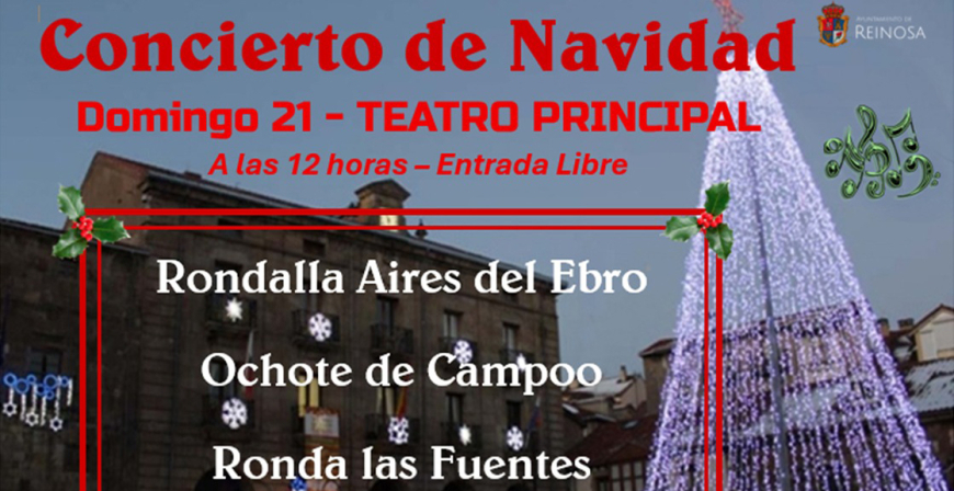 El prximo domingo, Concierto de Navidad en el Teatro Principal de Reinosa