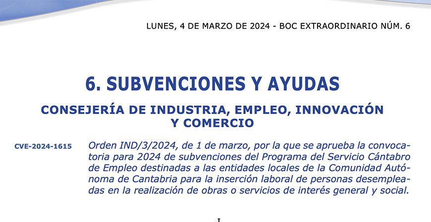 Publicada la convocatoria de Corporaciones Locales con un presupuesto de 25,8 millones para 2024