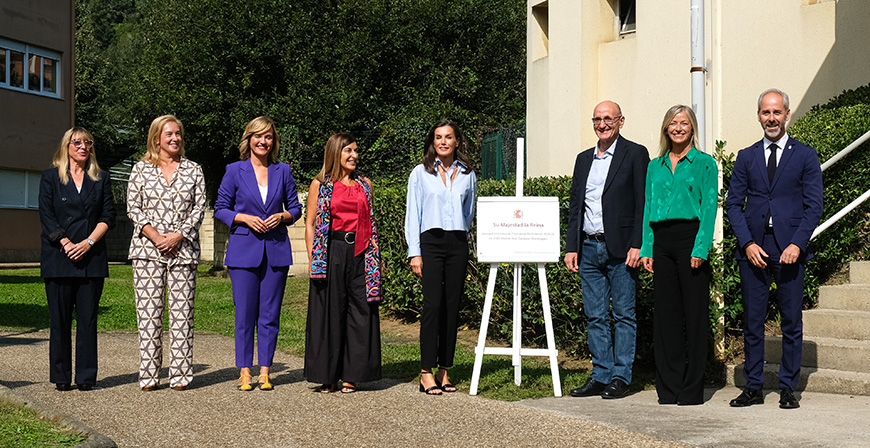 La reina Letizia visita el IES Jos Zapatero Domnguez de Castro Urdiales, con motivo de la apertura oficial del curso de FP
