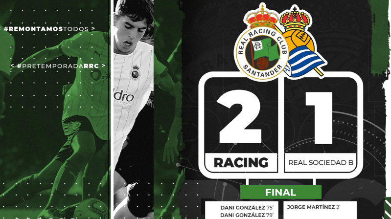 El reinosano Dani Gonzlez, artfice de la remontada del Racing ante la Real Sociedad B