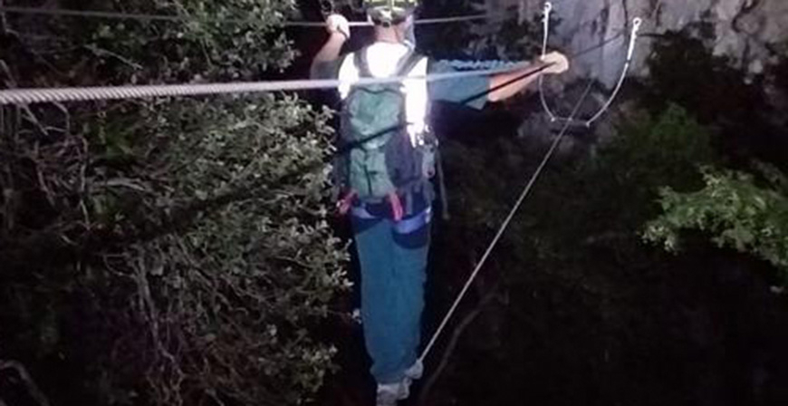 Rescatado un hombre de 82 aos en la va ferrata de La Hermida