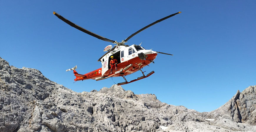 Rescatan a un escalador en Picos de Europa