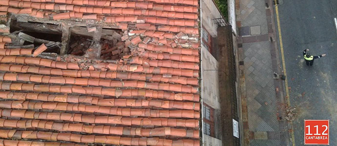 Se desprende una chimenea de la Casa de los Cosso