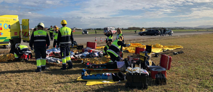 Simulacro de accidente areo en el Seve Ballesteros
