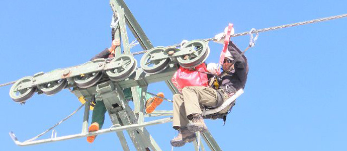 Simulacros de rescate en los telesillas de Alto Campoo