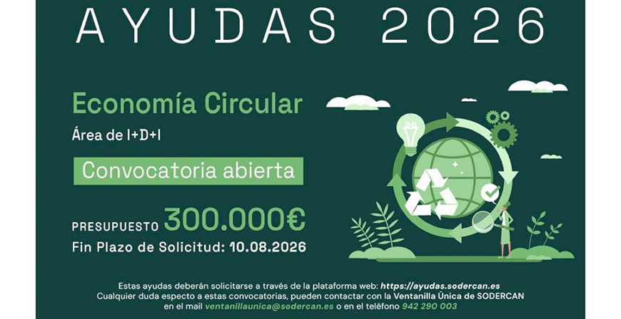 SODERCAN convoca ayudas por 300.000 euros para proyectos de I+D de econom�a circular