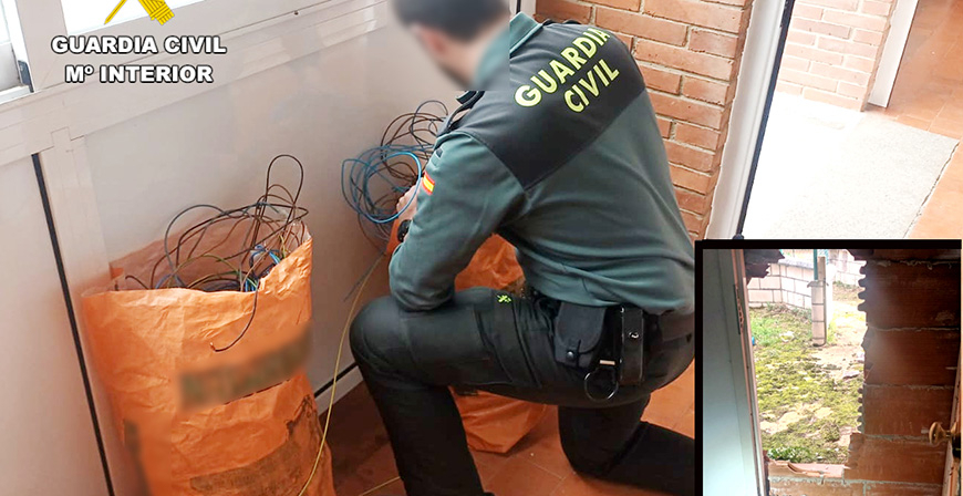 Sorprendidos dos hombres sustrayendo cableado de cobre en el interior de un edificio 