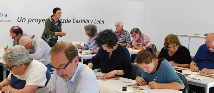 El taller de caligrafa medieval de la Fundacin Santa Mara la Real se adentra en la escritura celta