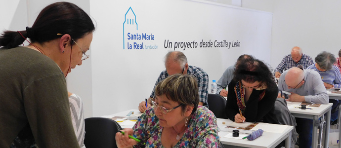 El taller de caligrafa medieval de la Fundacin Santa Mara la Real se adentra en la escritura celta