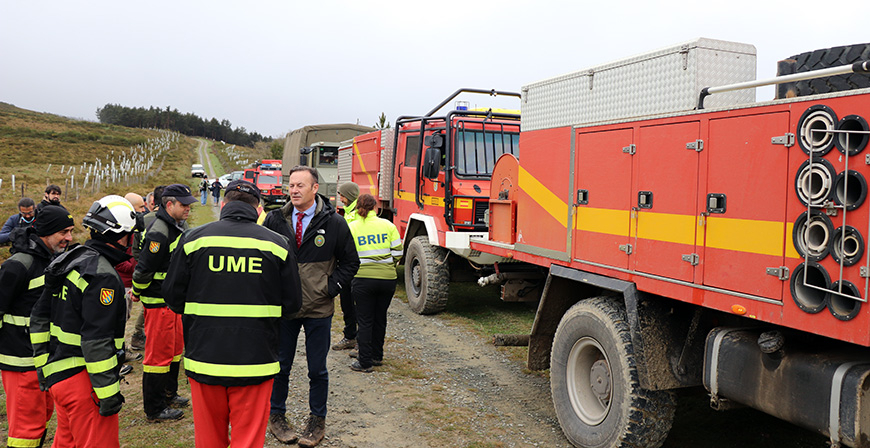 La UME realiza maniobras en Las Rozas de Valdearroyo para mejor su capacidad de respuesta contra incendios