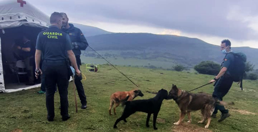 Unidades caninas de la Guardia Civil rastrean desde ayer Fuentes en busca de Alejandro Menca
