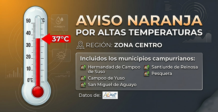 Varios municipios campurrianos estar�n ma�ana en aviso naranja por altas temperaturas
