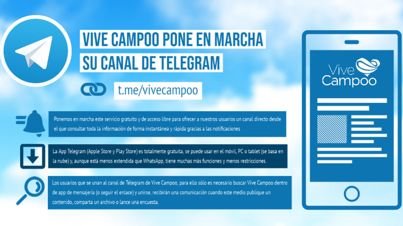 Vive Campoo pone en marcha su canal de Telegram
