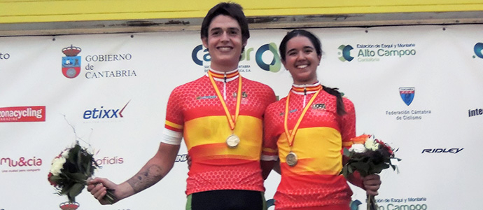 Xabier Mikel Azparren y Miriam Gardachal,  campeones de Espaa junior contra el reloj 