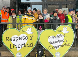 33.000 pasos solidarios entre la nieve unen Campoo de Yuso, Enmedio y Suso