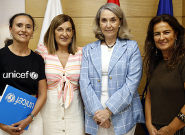 Buruaga se re�ne con la presidenta de UNICEF Espa�a para analizar los proyectos de la organizaci�n en Cantabria