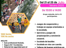 Campus de Escalada para nios y jvenes del 21 al 25 de julio en el rocdromo municipal de Reinosa 
