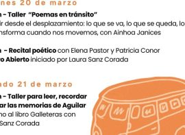 Caravana de Poetas llega a Aguilar de Campoo con talleres, recital y micro abierto por el D�a Internacional de la Poes�a