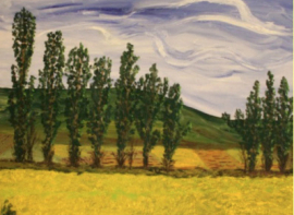 El Castillo de Argeso acoge desde este viernes la exposicin de pintura 'Cielos y Copas', de F. Gochi