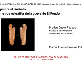 Los colgantes de esteatita de la cueva de El Pendo protagonizan la pieza del mes del MUPAC