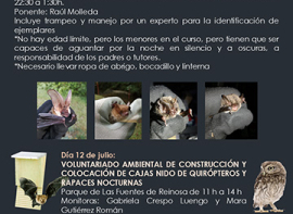 La Concejala de Medio Ambiente oferta un curso sobre murcilagos y una actividad de voluntariado ambiental