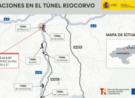 Corte de trfico en el tnel de Riocorvo de la A-67 