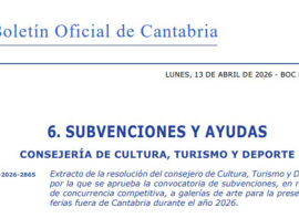 Cultura convoca ayudas por 85.000 euros dirigidas a galer�as de arte c�ntabras para facilitar su participaci�n en ferias nacionales e internacionales 