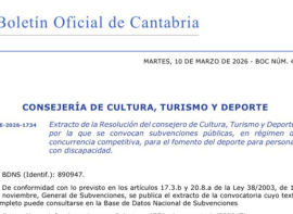 El Gobierno de Cantabria convoca ayudas por un valor de 45.000 euros para el fomento del deporte entre personas con discapacidad