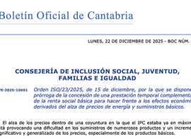 El Gobierno de Cantabria prorroga la prestaci�n temporal complementaria de la renta social b�sica 