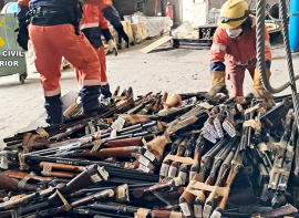 La Guardia Civil destruye m�s de 1.300 armas mediante fundici�n 