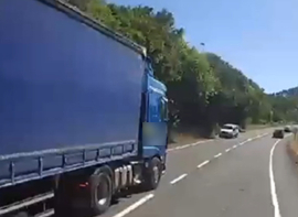 Investigado un camionero por realizar un adelantamiento con riesgo de colisi�n para un veh�culo que circulaba en sentido contrario
