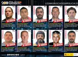 Polica Nacional solicita la colaboracin ciudadana para detener a los fugitivos ms buscados en Espaa